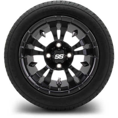 MODZ® 12" Vampire Glossy Black Wheels & Street Tires Combo