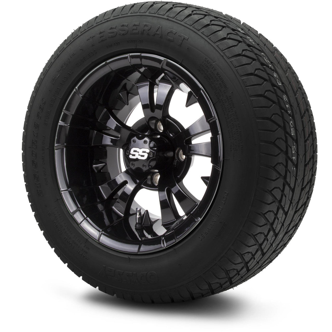 MODZ® 12" Vampire Glossy Black Wheels & Street Tires Combo
