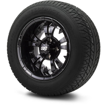 MODZ® 12" Vampire Glossy Black Wheels & Street Tires Combo