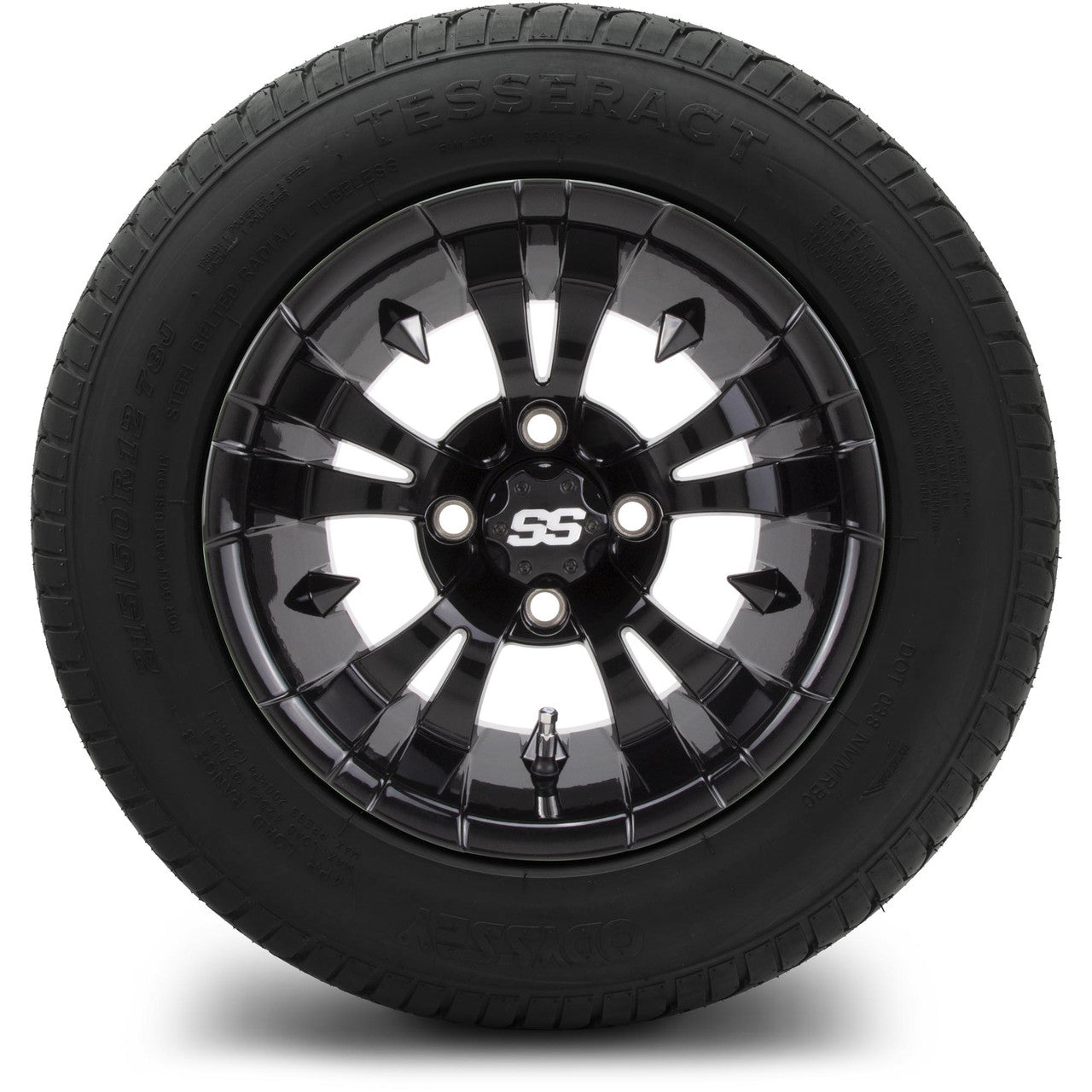MODZ® 12" Vampire Glossy Black Wheels & Street Tires Combo