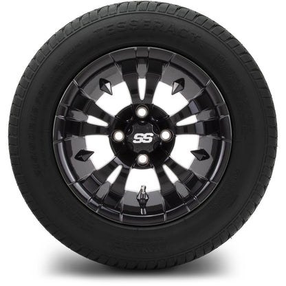 MODZ® 12" Vampire Glossy Black Wheels & Street Tires Combo