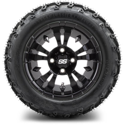 MODZ® 12" Vampire Glossy Black Wheels & Off-Road Tires Combo