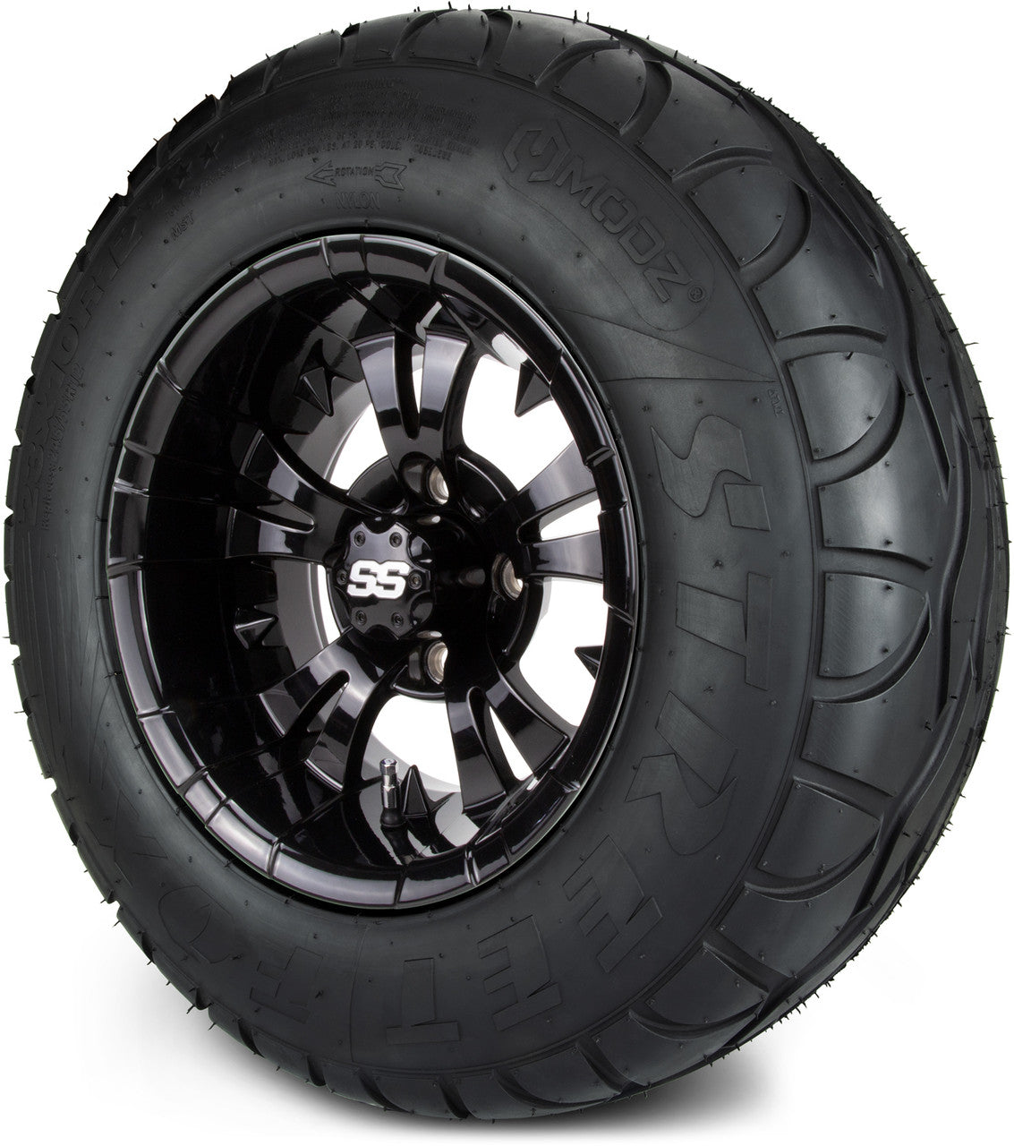 MODZ® 12" Vampire Glossy Black Wheels & Street Tires Combo