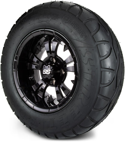 MODZ® 12" Vampire Glossy Black Wheels & Street Tires Combo