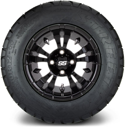 MODZ® 12" Vampire Glossy Black Wheels & Street Tires Combo
