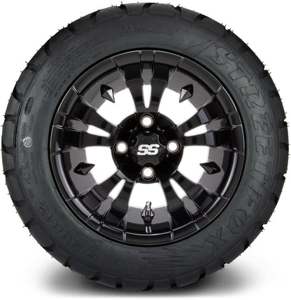 MODZ® 12" Vampire Glossy Black Wheels & Street Tires Combo