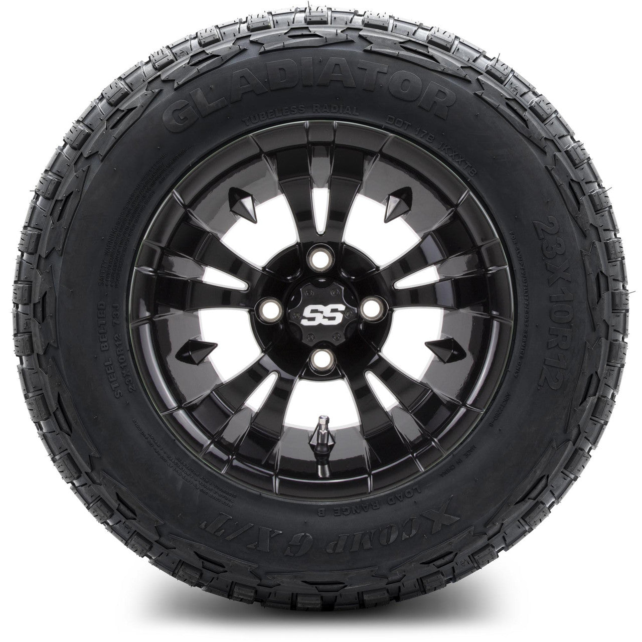MODZ® 12" Vampire Glossy Black Wheels & Off-Road Tires Combo