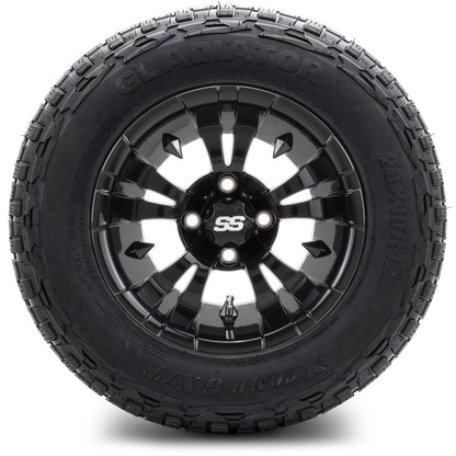 MODZ® 12" Vampire Glossy Black Wheels & Off-Road Tires Combo