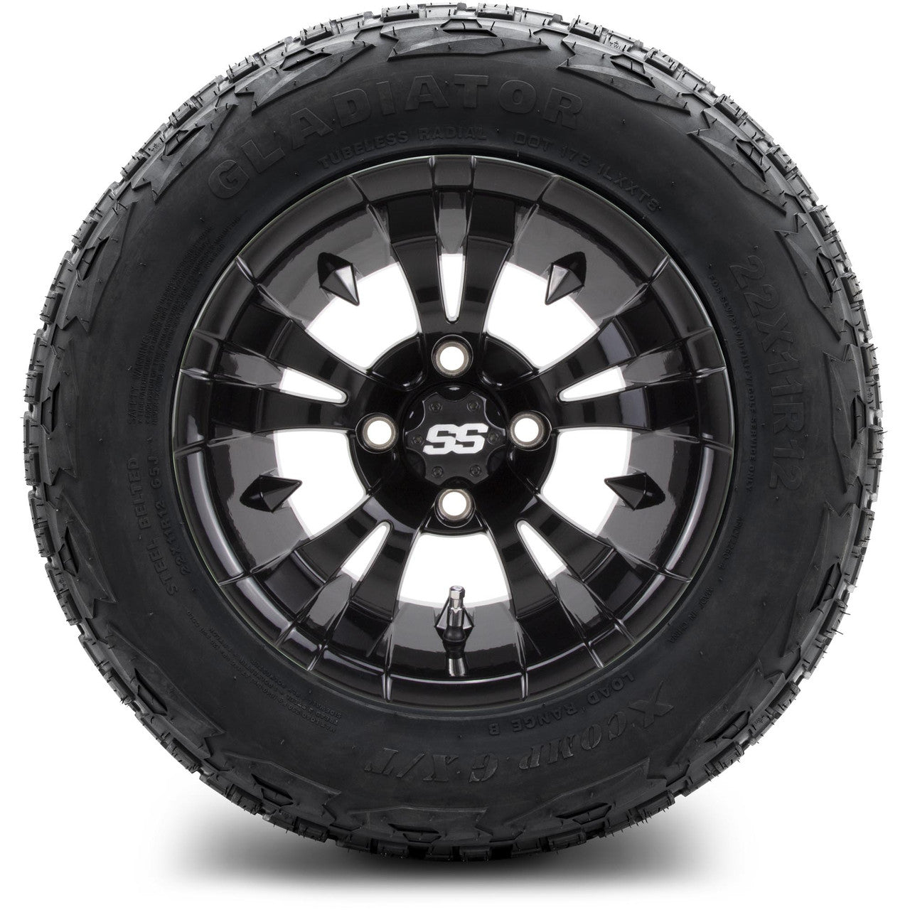 MODZ® 12" Vampire Glossy Black Wheels & Off-Road Tires Combo