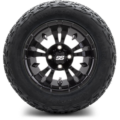 MODZ® 12" Vampire Glossy Black Wheels & Off-Road Tires Combo