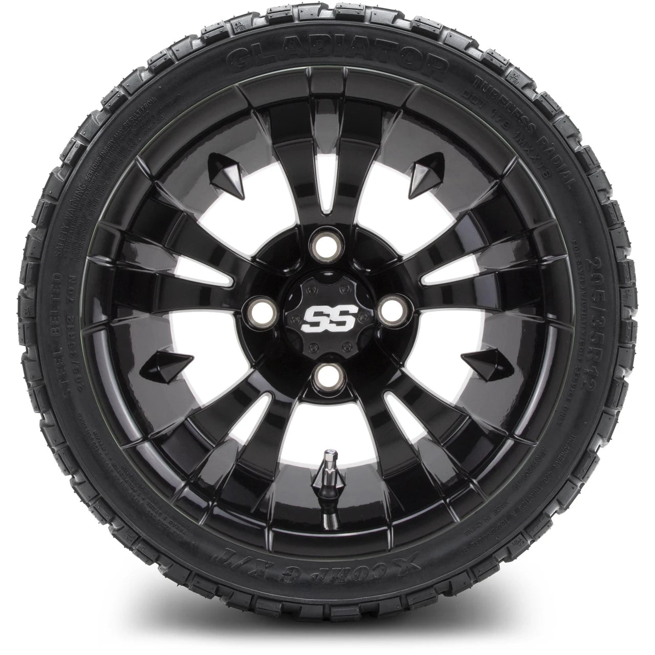 MODZ® 12" Vampire Glossy Black Wheels & Off-Road Tires Combo