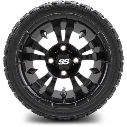 MODZ® 12" Vampire Glossy Black Wheels & Off-Road Tires Combo