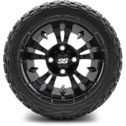 MODZ® 12" Vampire Glossy Black Wheels & Off-Road Tires Combo
