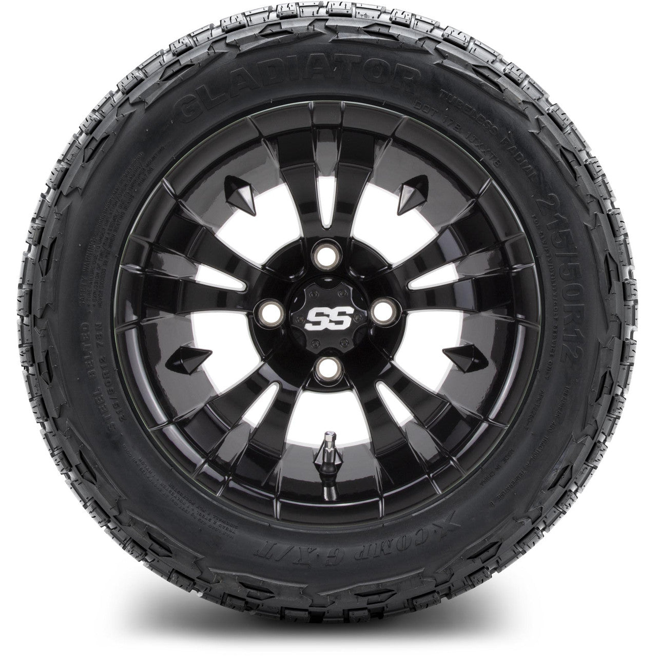MODZ® 12" Vampire Glossy Black Wheels & Off-Road Tires Combo