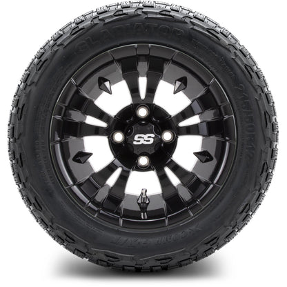 MODZ® 12" Vampire Glossy Black Wheels & Off-Road Tires Combo