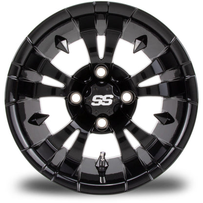 MODZ® Vampire Glossy Black 12" Golf Cart Wheel