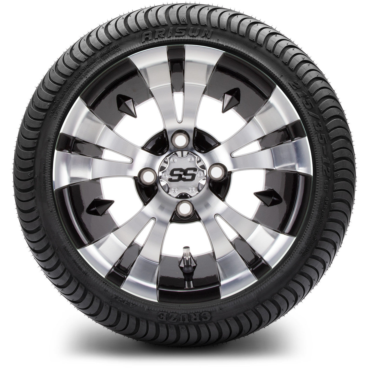 MODZ® 12" Vampire Machined Black Wheels & Street Tires Combo