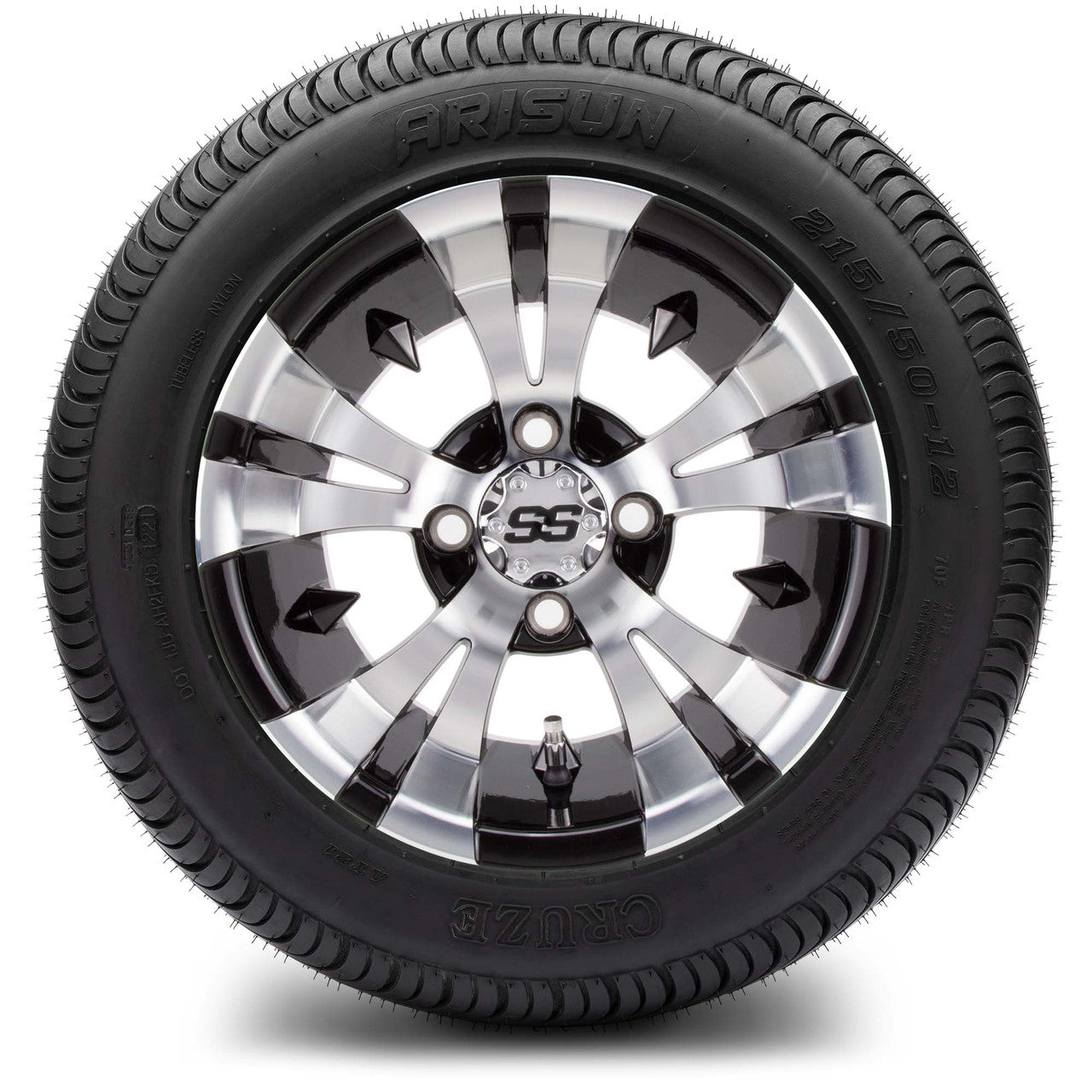 MODZ® 12" Vampire Machined Black Wheels & Street Tires Combo