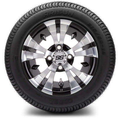 MODZ® 12" Vampire Machined Black Wheels & Street Tires Combo