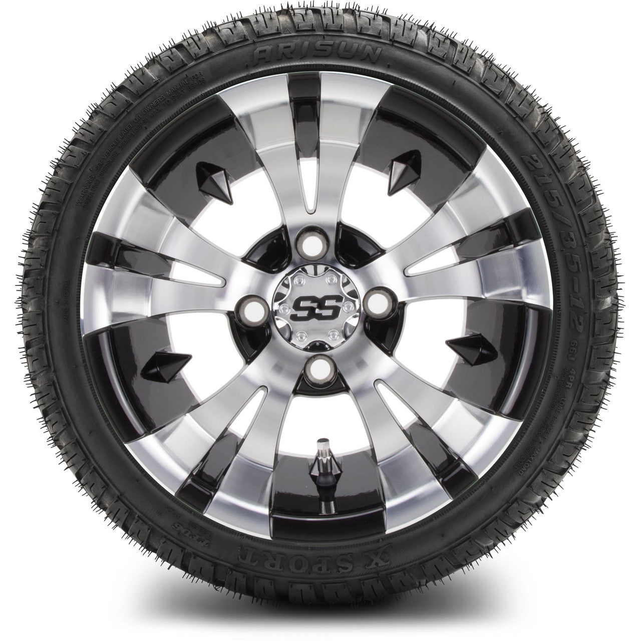 MODZ® 12" Vampire Machined Black Wheels & Street Tires Combo