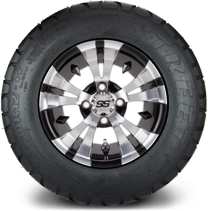 MODZ® 12" Vampire Machined Black Wheels & Street Tires Combo