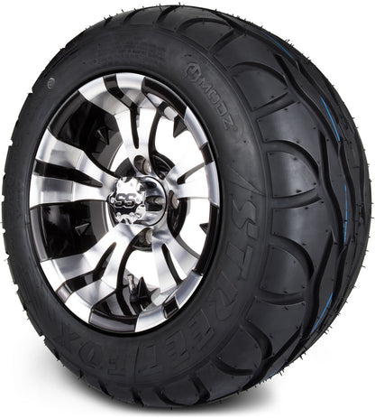 MODZ® 12" Vampire Machined Black Wheels & Street Tires Combo