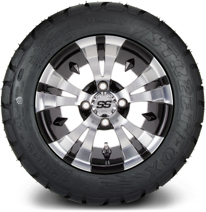 MODZ® 12" Vampire Machined Black Wheels & Street Tires Combo