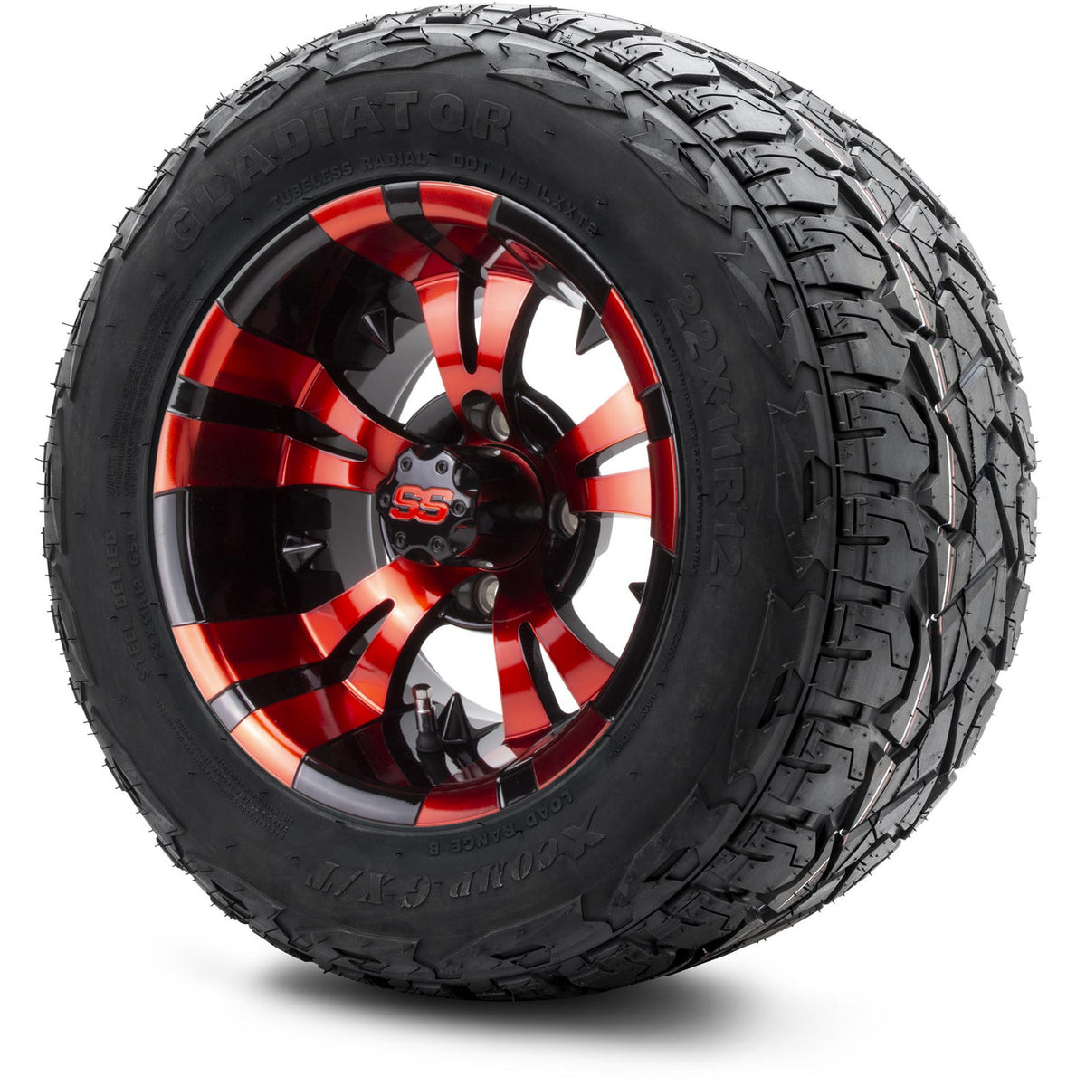MODZ® 12" Vampire Red and Black Wheels & Off-Road Tires Combo