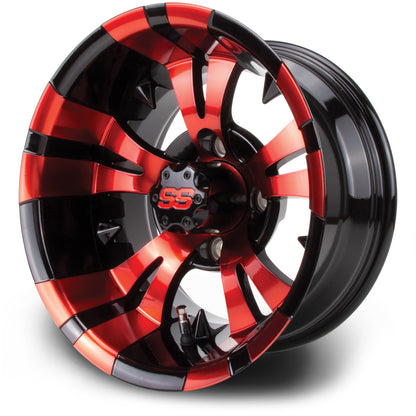 MODZ® Vampire Red and Black 12" Golf Cart Wheel