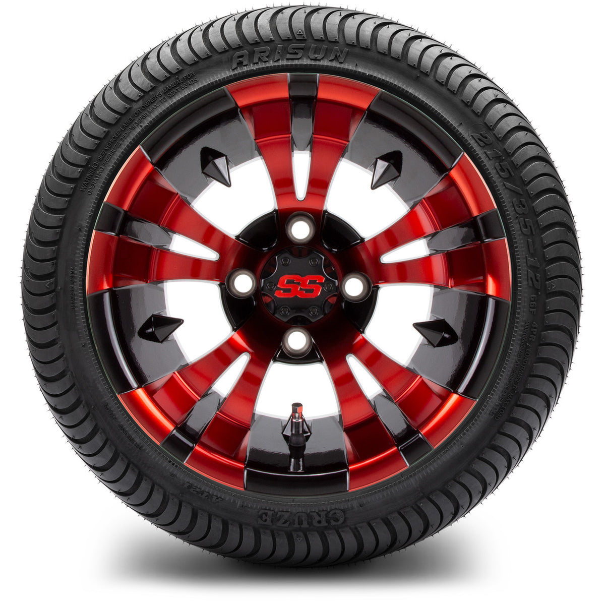 MODZ® 12" Vampire Red and Black Wheels & Street Tires Combo