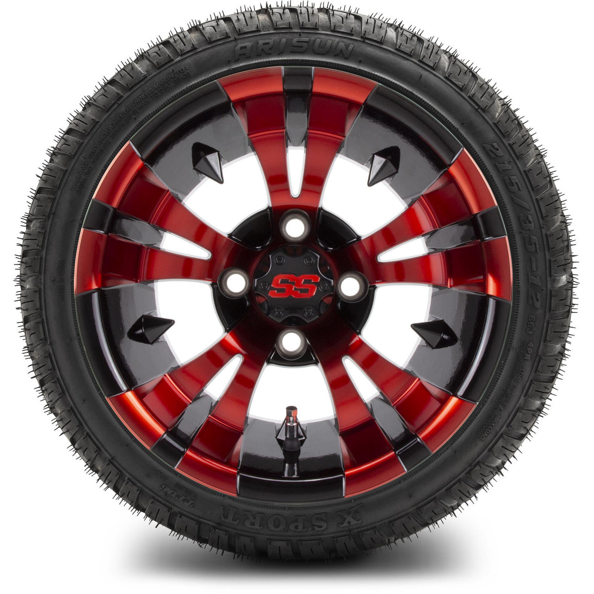 MODZ® 12" Vampire Red and Black Wheels & Street Tires Combo