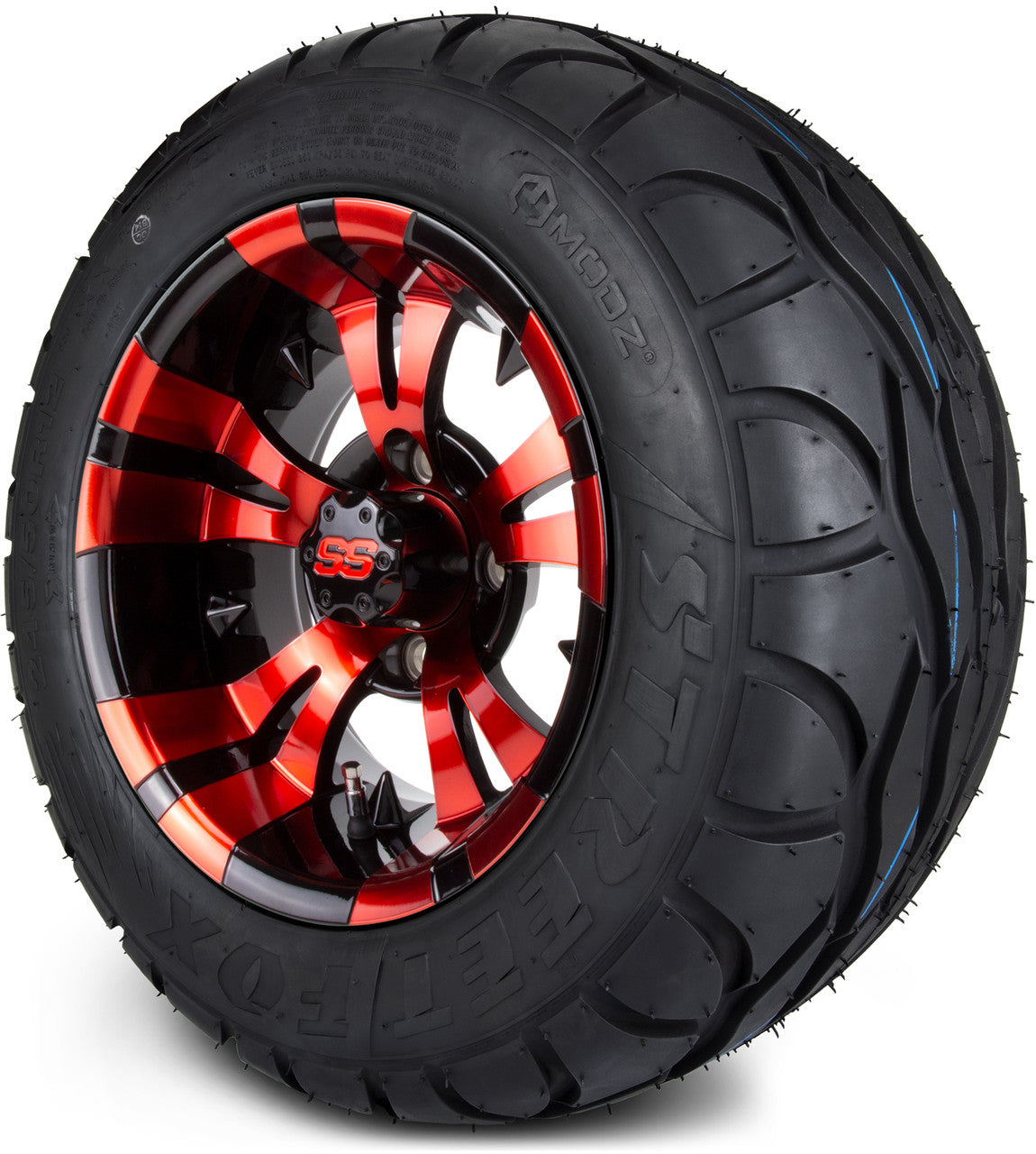 MODZ® 12" Vampire Red and Black Wheels & Street Tires Combo