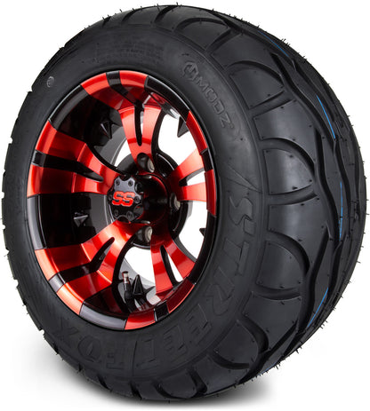 MODZ® 12" Vampire Red and Black Wheels & Street Tires Combo