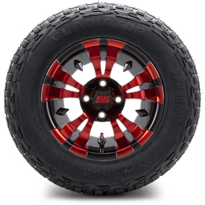 MODZ® 12" Vampire Red and Black Wheels & Off-Road Tires Combo
