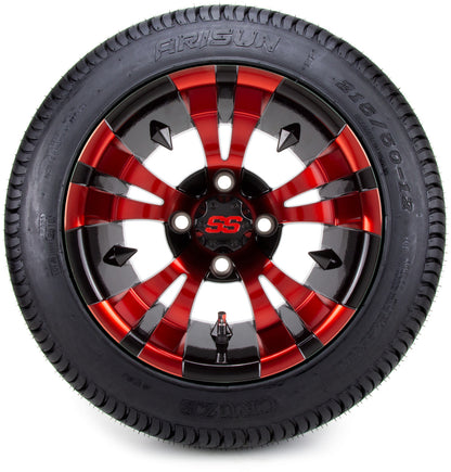 MODZ® 12" Vampire Red and Black Wheels & Street Tires Combo