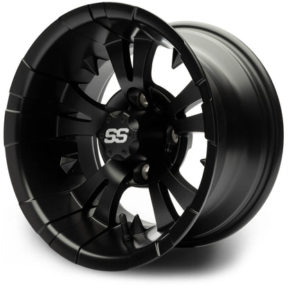 MODZ® Vampire Matte Black 12" Golf Cart Wheel