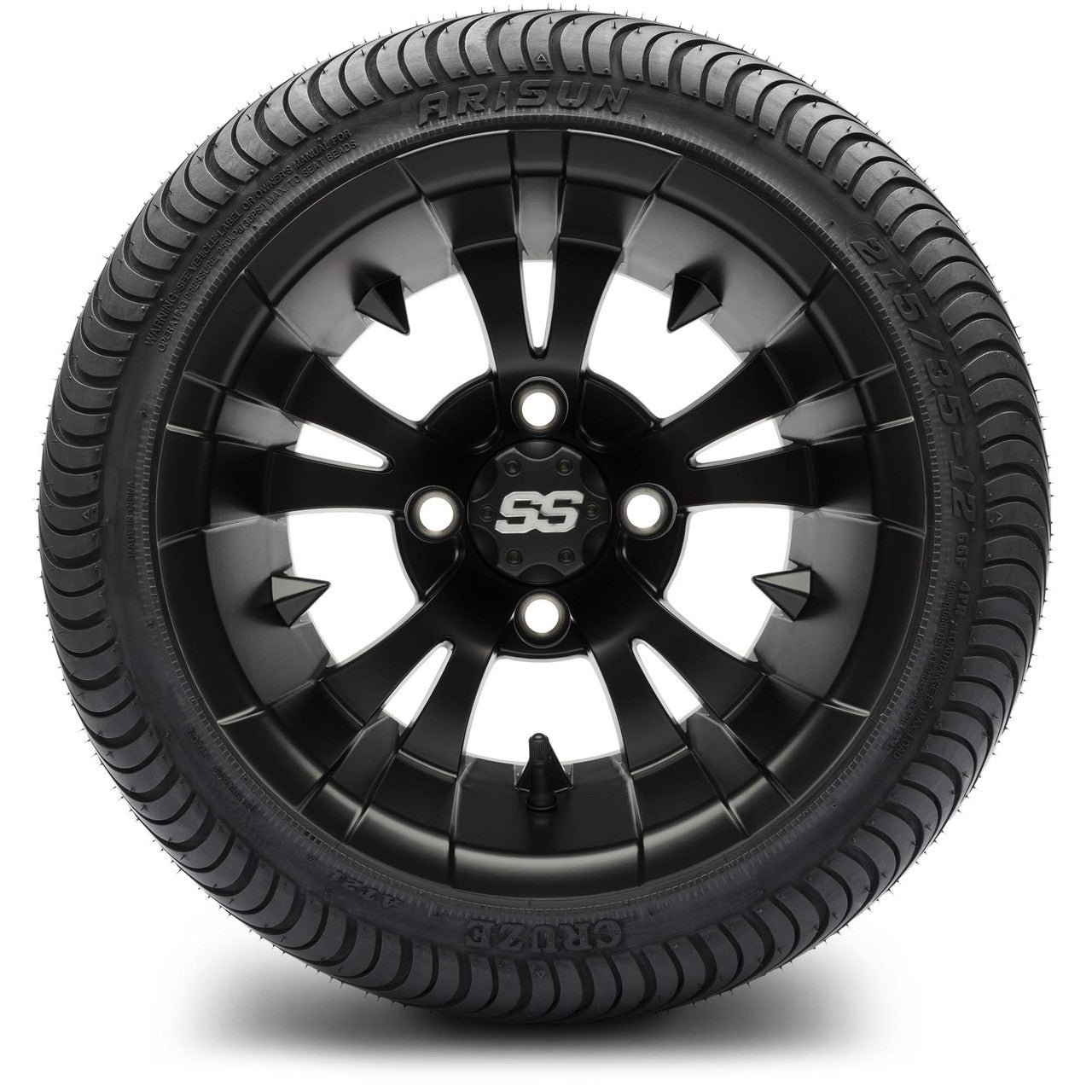 MODZ® 12" Vampire Matte Black Wheels & Street Tires Combo