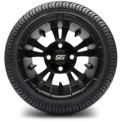 MODZ® 12" Vampire Matte Black Wheels & Street Tires Combo