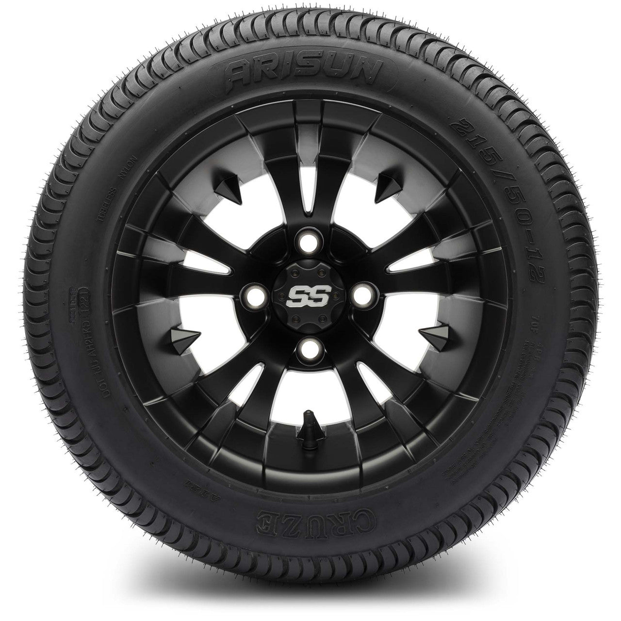 MODZ® 12" Vampire Matte Black Wheels & Street Tires Combo