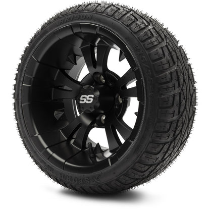 MODZ® 12" Vampire Matte Black Wheels & Street Tires Combo