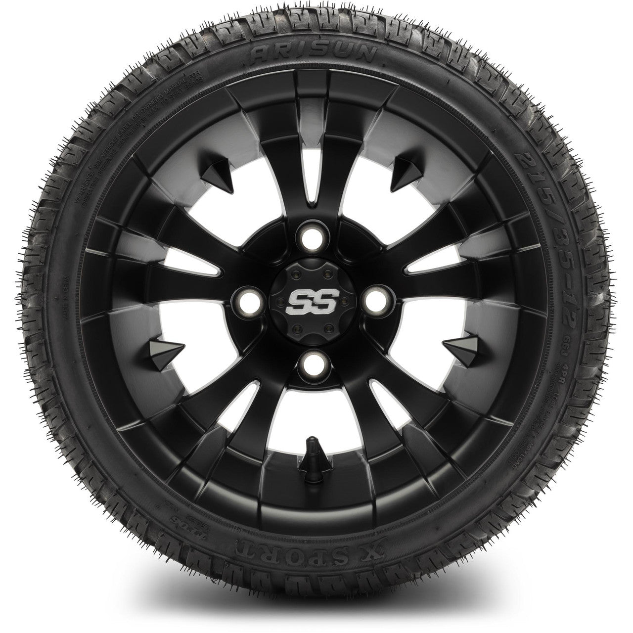 MODZ® 12" Vampire Matte Black Wheels & Street Tires Combo