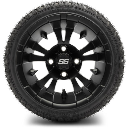 MODZ® 12" Vampire Matte Black Wheels & Street Tires Combo