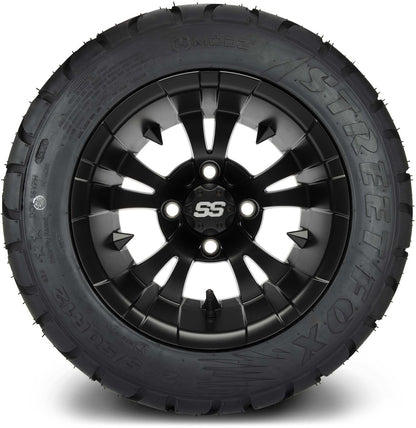 MODZ® 12" Vampire Matte Black Wheels & Street Tires Combo