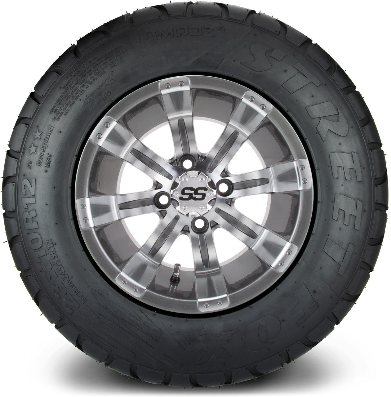 MODZ® 12" Tempest Gunmetal Wheels & Street Tires Combo