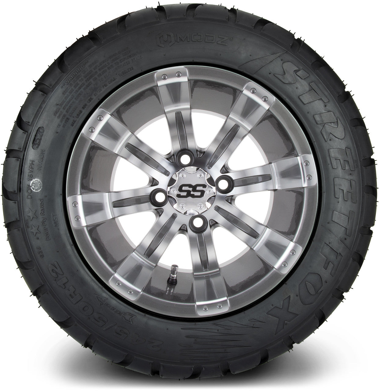MODZ® 12" Tempest Gunmetal Wheels & Street Tires Combo