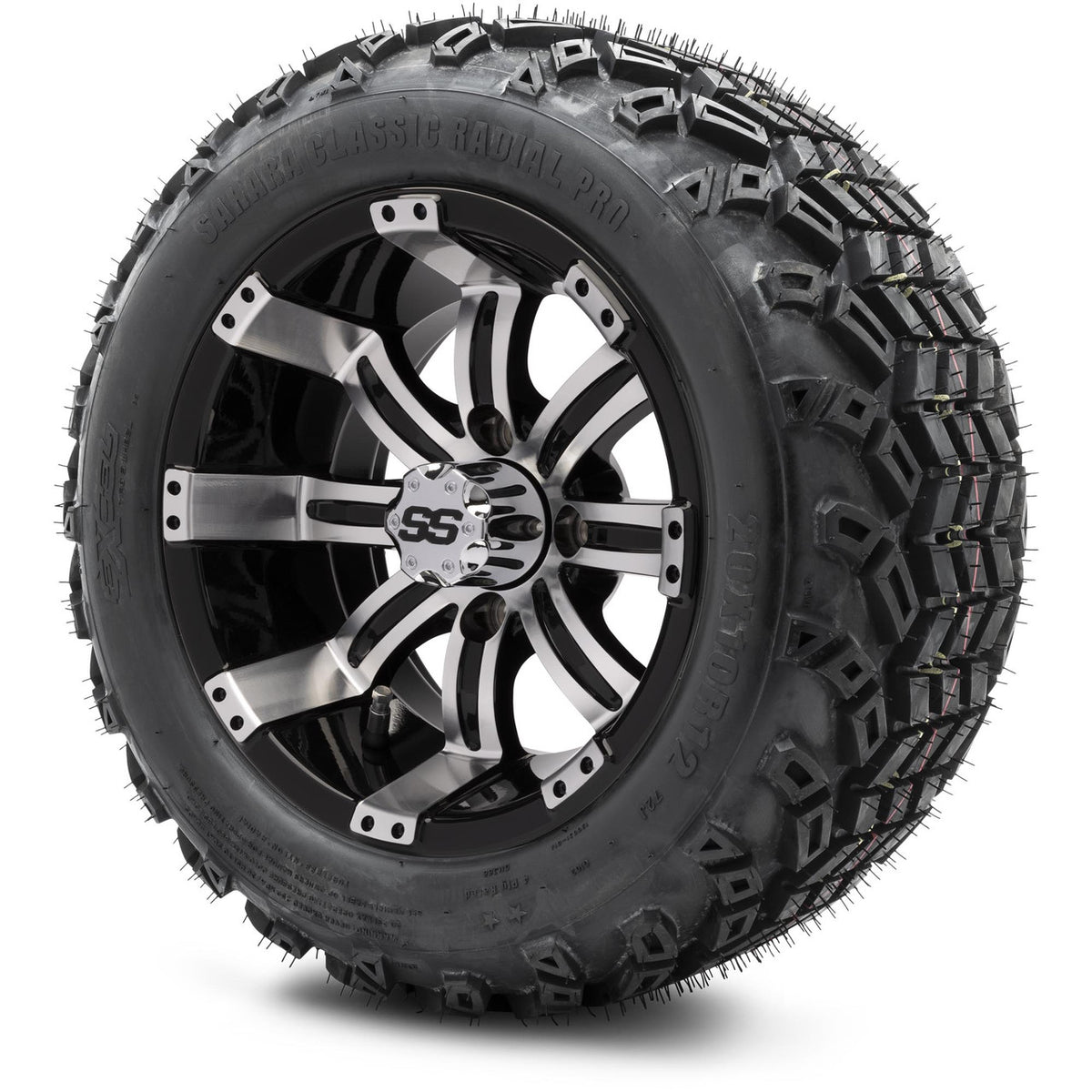 MODZ® 12" Tempest Machined Black Wheels & Off-Road Tires Combo