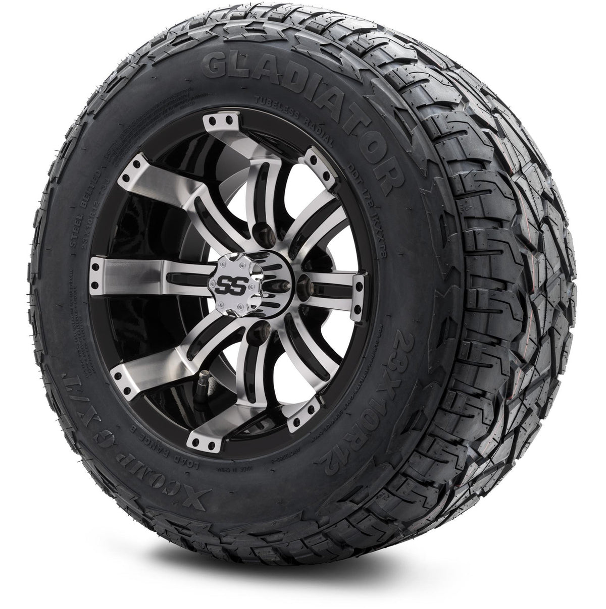MODZ® 12" Tempest Machined Black Wheels & Off-Road Tires Combo