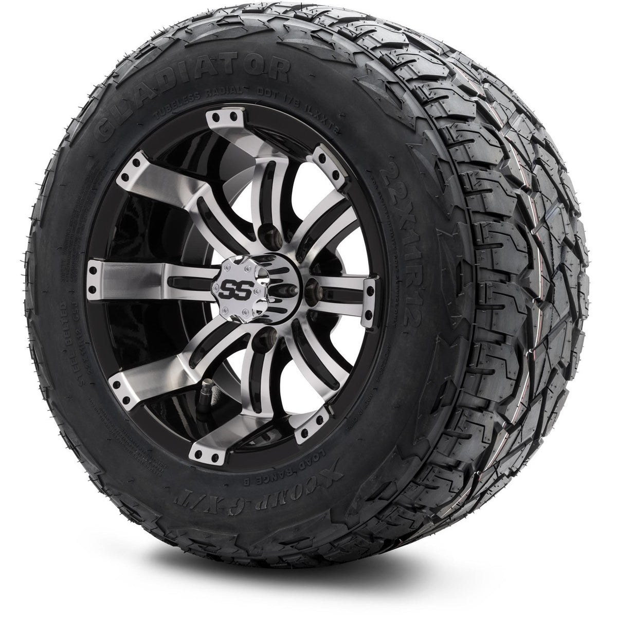 MODZ® 12" Tempest Machined Black Wheels & Off-Road Tires Combo