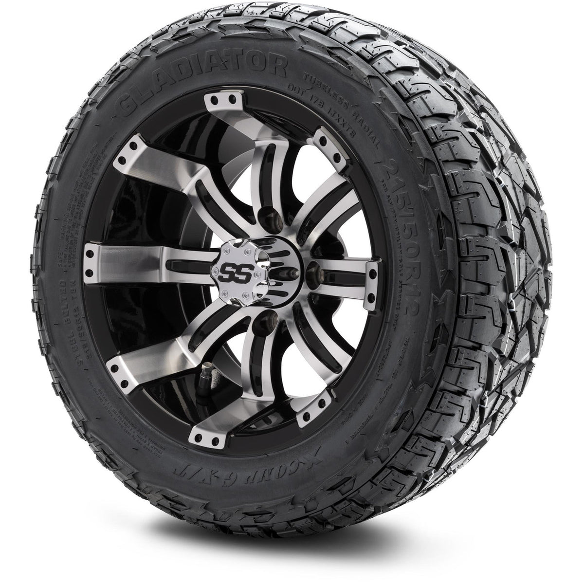 MODZ® 12" Tempest Machined Black Wheels & Off-Road Tires Combo