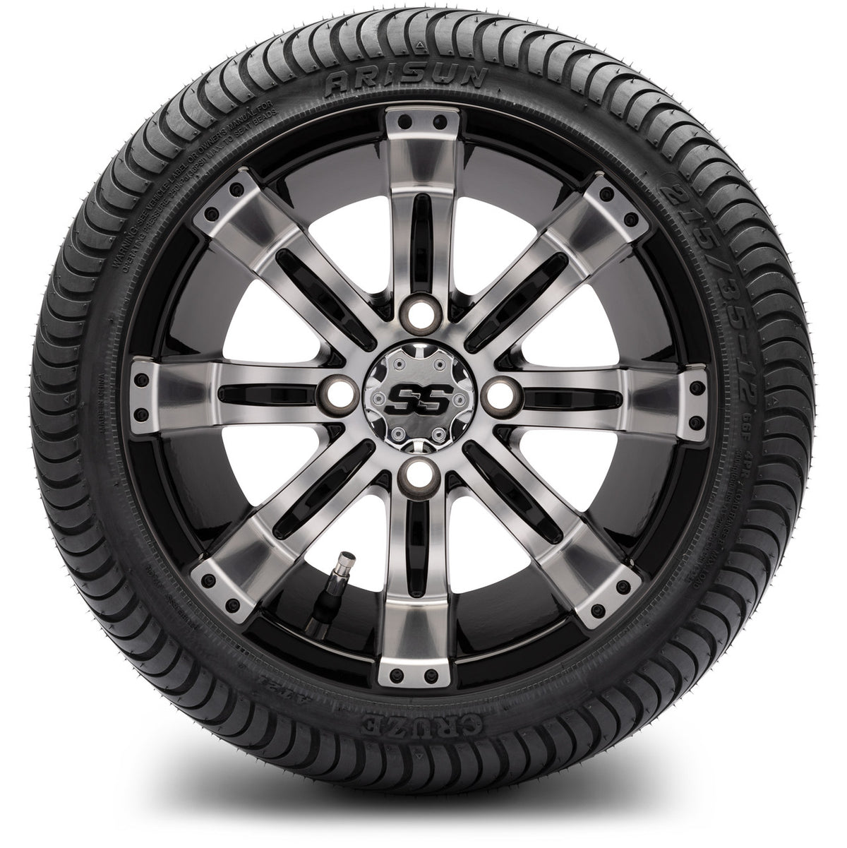 MODZ® 12" Tempest Machined Black Wheels & Street Tires Combo